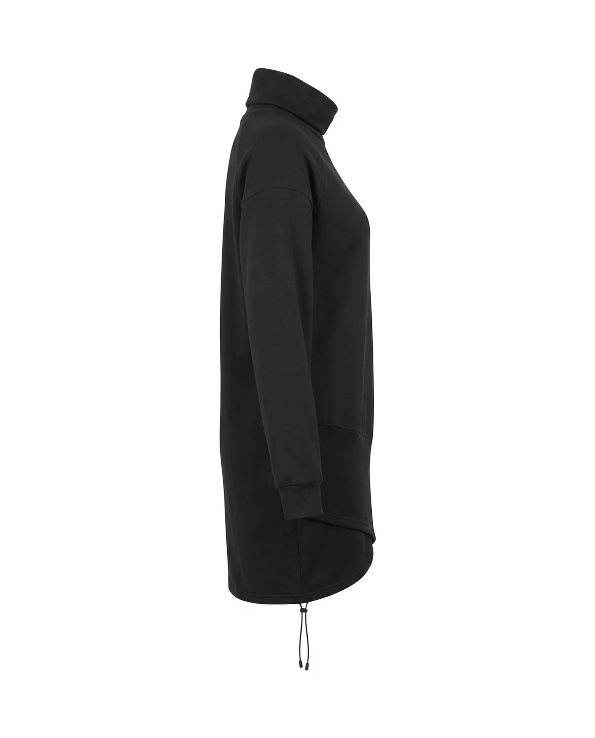 Women's Wrap-Hem Turtleneck Fleece Dress - Cornelia - Side View