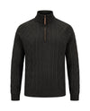 Men's Cable-Knit Quarter-Zip Sweater - Zermatt - Black