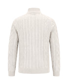 Men's Cable-Knit Quarter-Zip Sweater - Zermatt - Back View