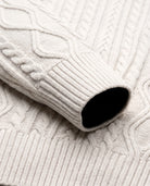 Men's Cable-Knit Quarter-Zip Sweater - Zermatt - Detail Ribbed Cuff and Hem