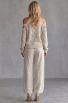 Women's Cold-Shoulder Knit Top and Pants Set - Elsie
