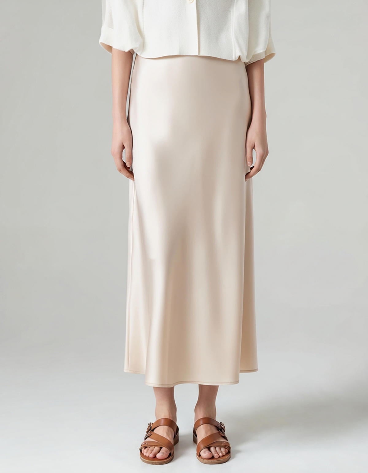 Women's Elastic-Waist Silk Skirt