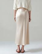 Women's Elastic-Waist Silk Skirt