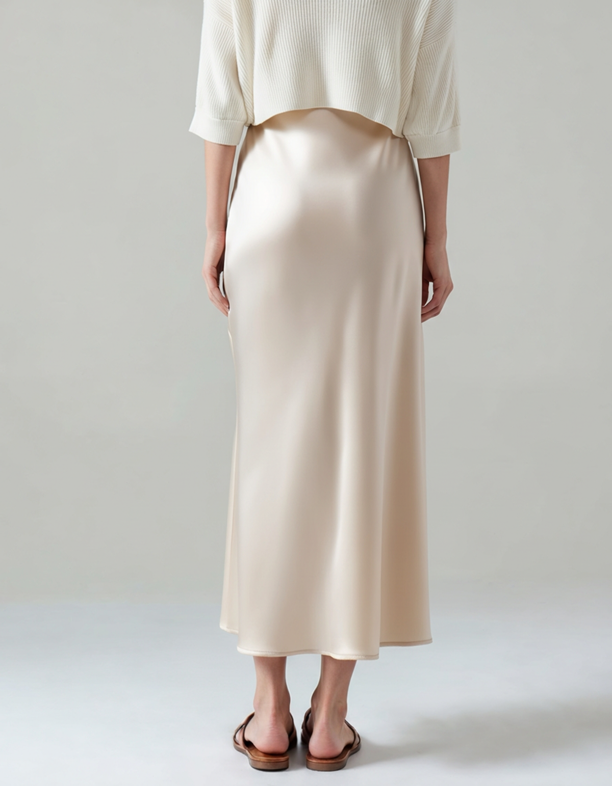 Women's Elastic-Waist Silk Skirt