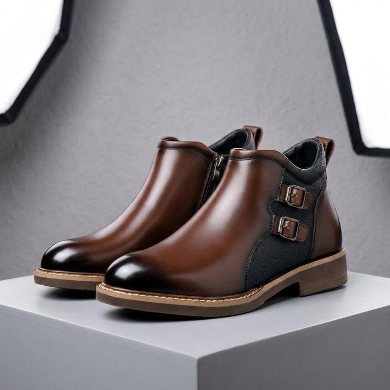 Men's Leather Side-Zip Ankle Boots - Bradford