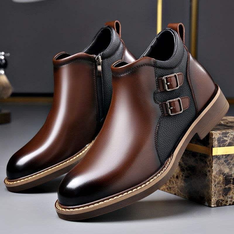 Men's Leather Side-Zip Ankle Boots - Bradford