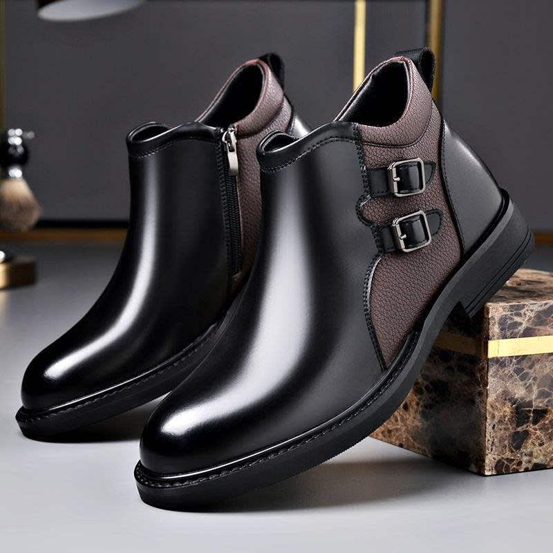 Men's Leather Side-Zip Ankle Boots - Bradford