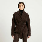 Women's Belted Suede Wrap Jacket - Carmen