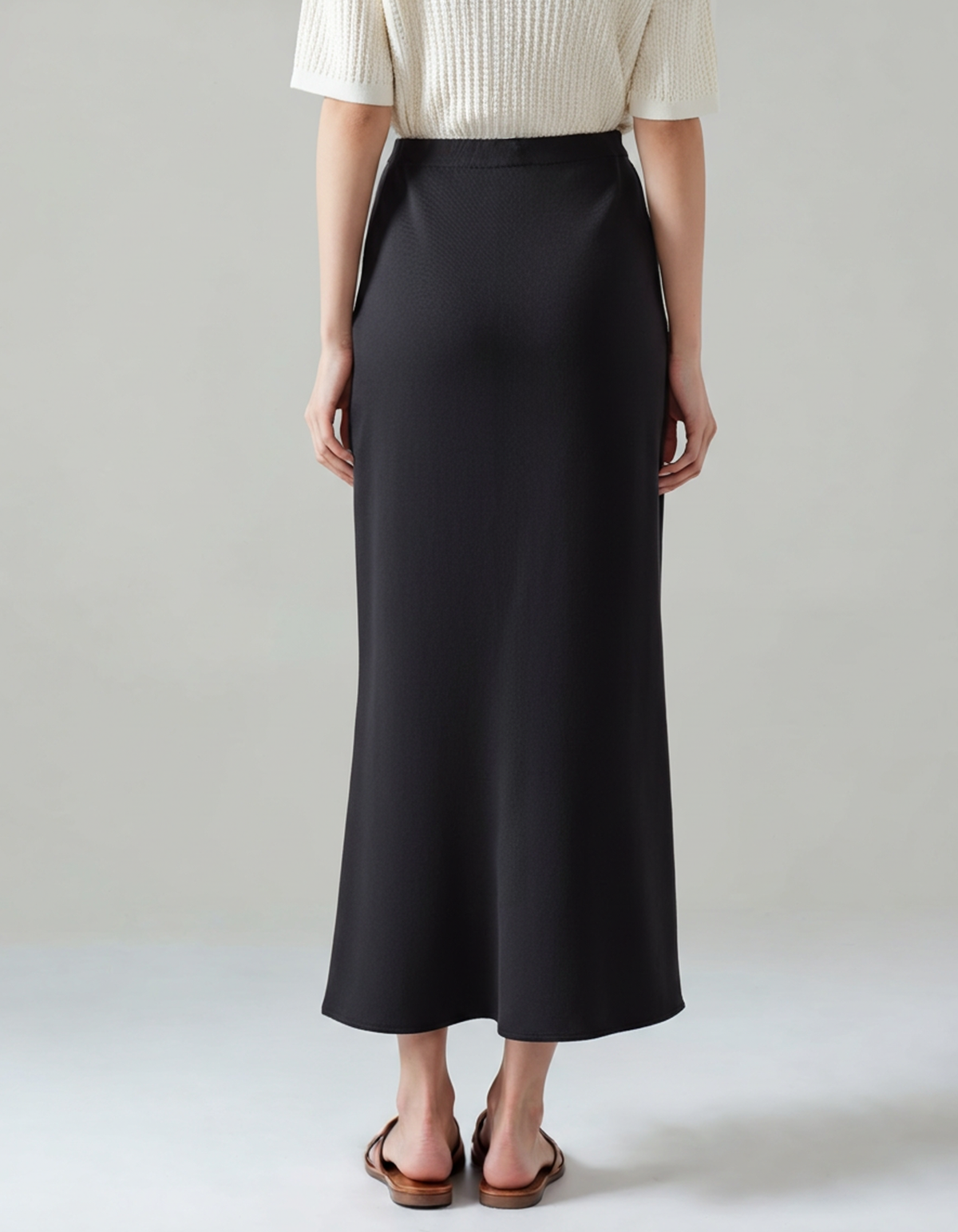 Women's Elastic-Waist Silk Skirt