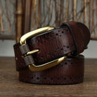 Men's Perforated Leather Belt - Slade
