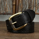 Men's Perforated Leather Belt - Slade