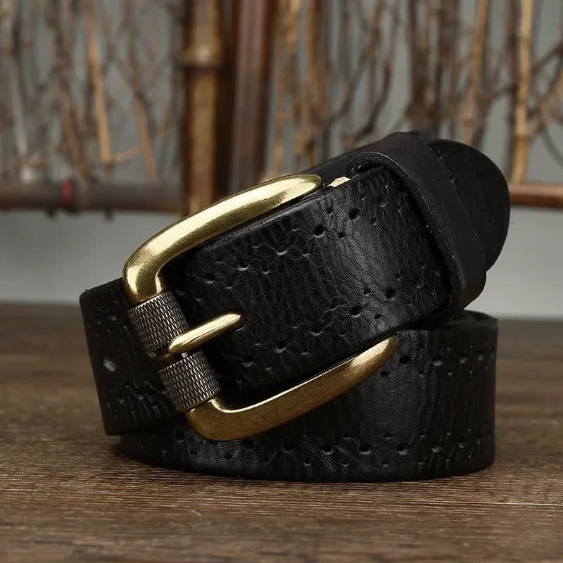 Men's Perforated Leather Belt - Slade