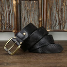 Men's Perforated Leather Belt - Slade