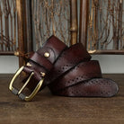 Men's Perforated Leather Belt - Slade