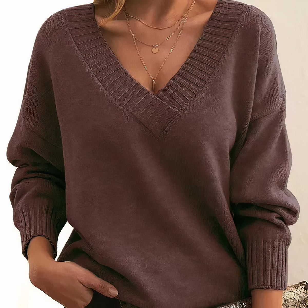 Women's Pleated V-Neck Blouse - Zenobia