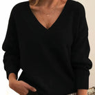Women's Pleated V-Neck Blouse - Zenobia