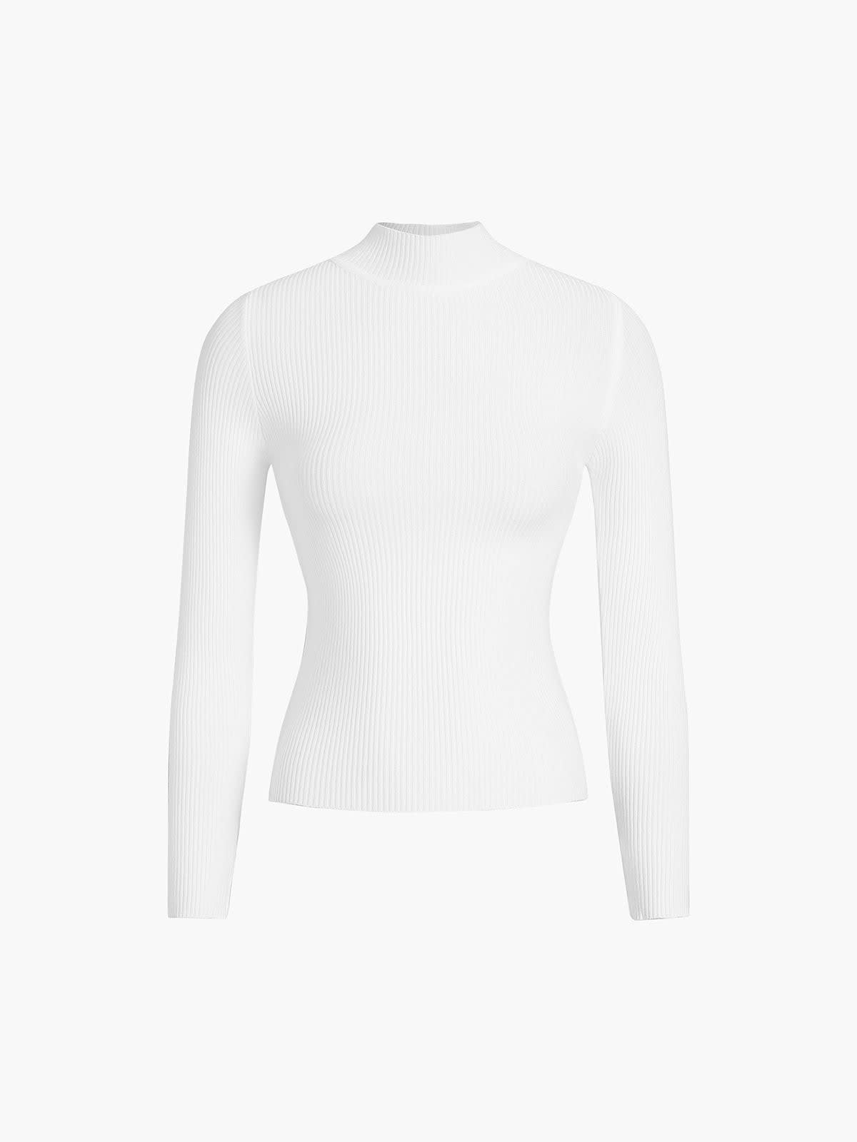 Women's Slim-Fit Ribbed Mock-Neck Top - Dallas