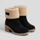 Women's Suede Sherpa-Cuff Ankle Boots - Sabina