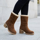 Women's Suede Sherpa-Cuff Ankle Boots - Sabina