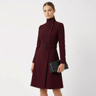 Women's Belted High-Neck Midi Dress - Purisima
