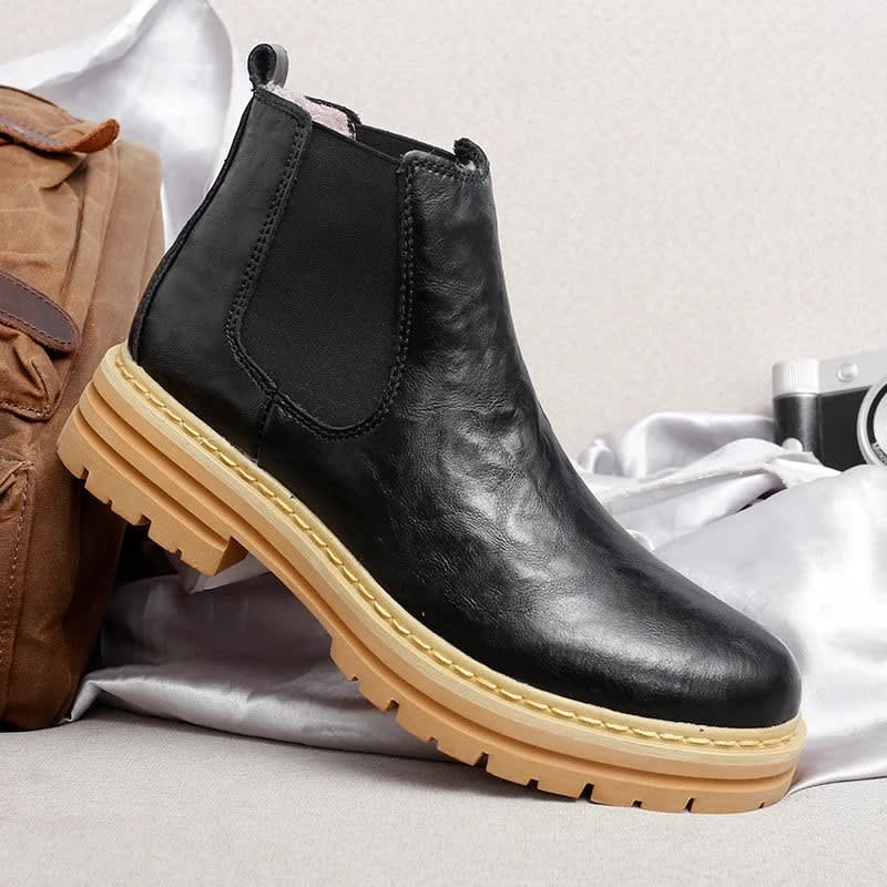 Men's Leather Lug-Sole Chelsea Boots - Guy