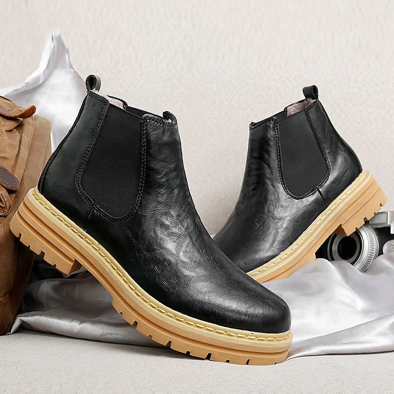 Men's Leather Lug-Sole Chelsea Boots - Guy