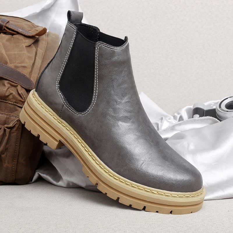 Men's Leather Lug-Sole Chelsea Boots - Guy