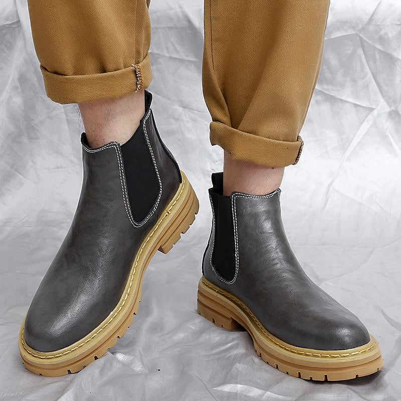 Men's Leather Lug-Sole Chelsea Boots - Guy