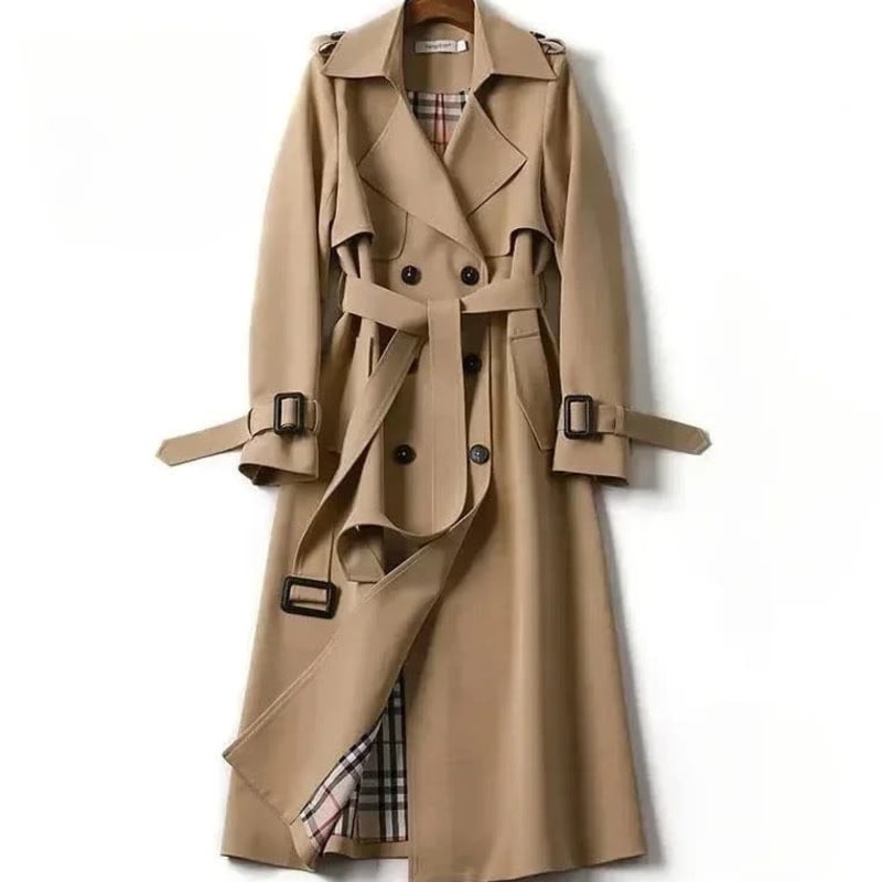 Women's Double-Breasted Belted Trench Coat - Francesca