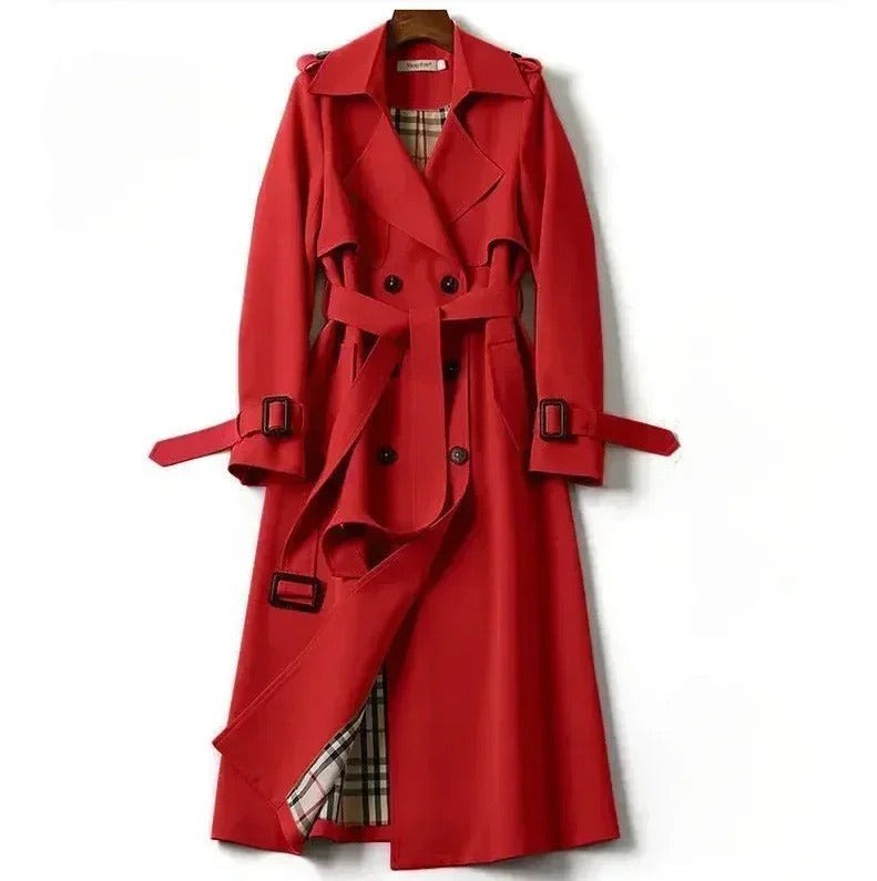 Women's Double-Breasted Belted Trench Coat - Francesca