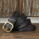 Men's Anchor-Embossed Leather Belt - Adam
