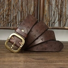 Men's Anchor-Embossed Leather Belt - Adam