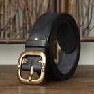 Men's Anchor-Embossed Leather Belt - Adam