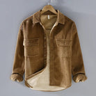 Men's Sherpa-Lined Corduroy Shirt Jacket - Clay