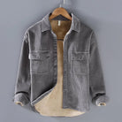 Men's Sherpa-Lined Corduroy Shirt Jacket - Clay