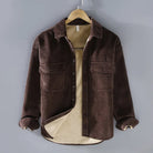 Men's Sherpa-Lined Corduroy Shirt Jacket - Clay