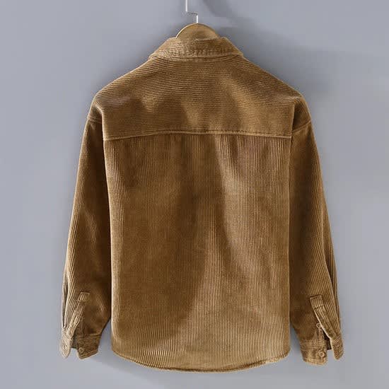 Men's Sherpa-Lined Corduroy Shirt Jacket - Clay