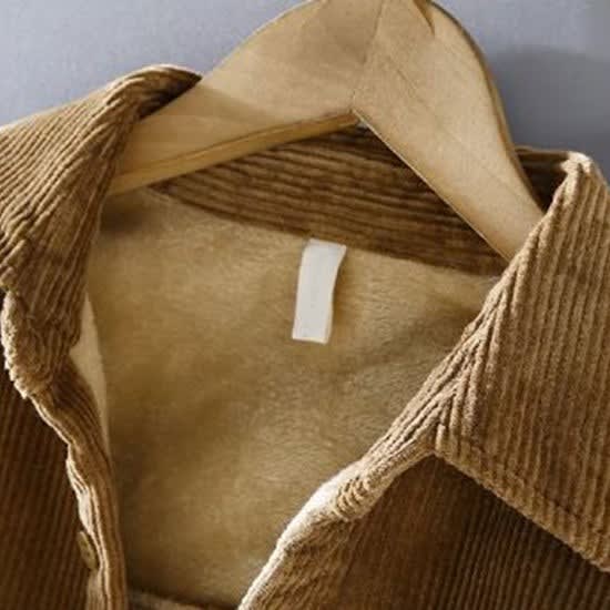 Men's Sherpa-Lined Corduroy Shirt Jacket - Clay