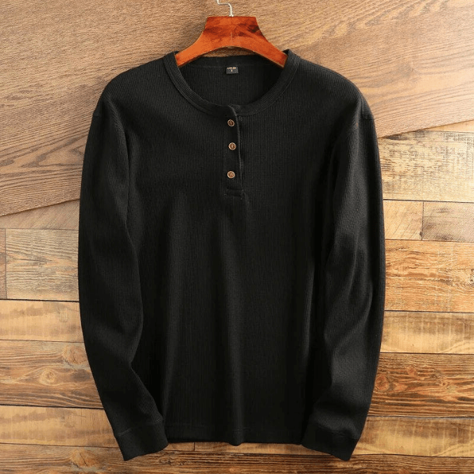 Men's Long-Sleeve Waffle Knit Henley