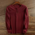 Men's Long-Sleeve Waffle Knit Henley