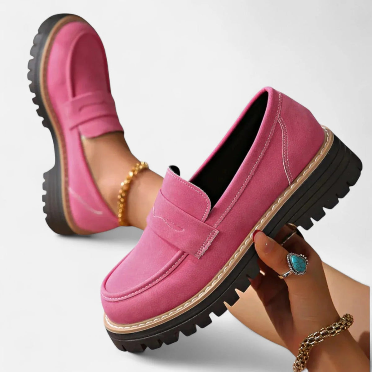 Women's Lug-Sole Penny Loafers - Jutta