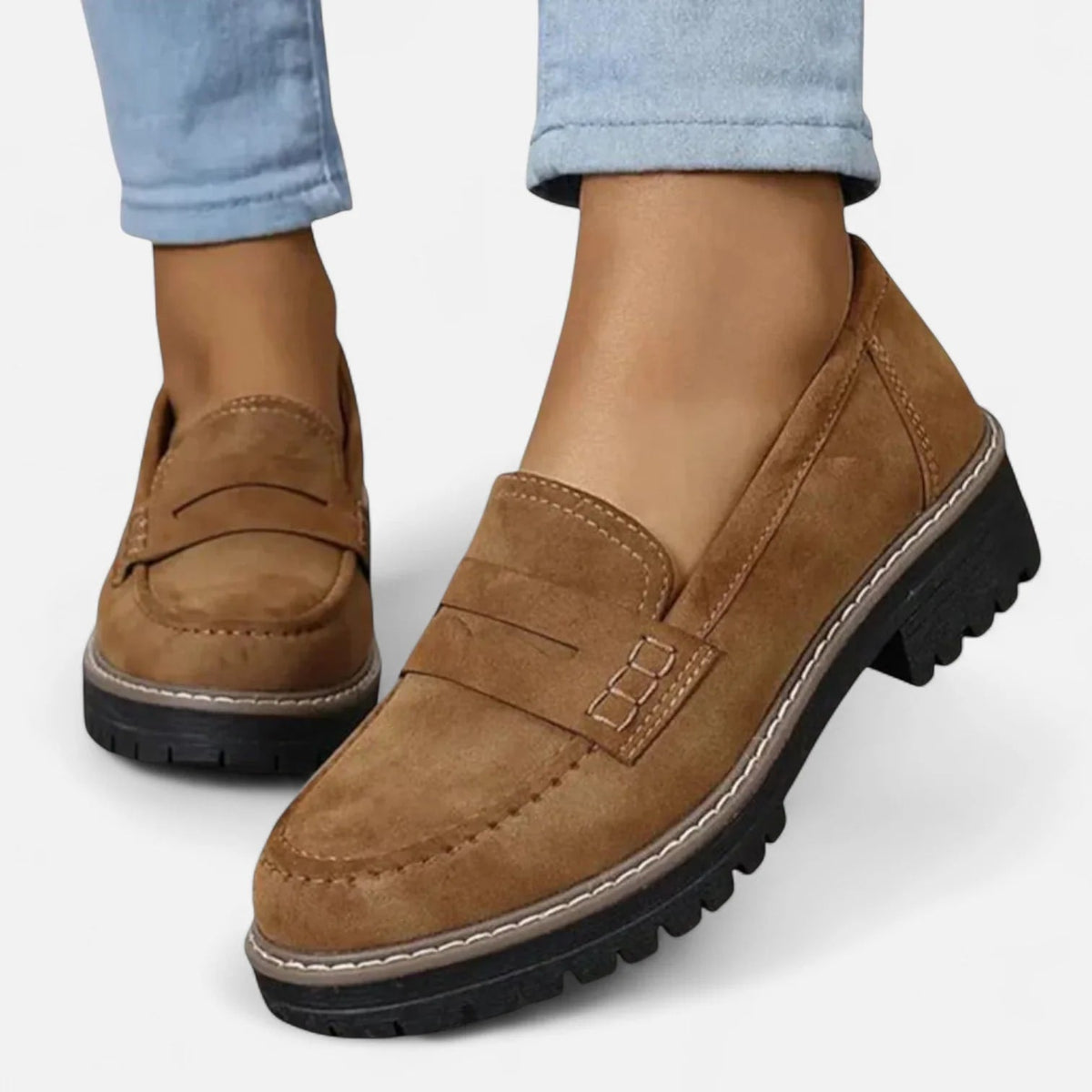 Women's Lug-Sole Penny Loafers - Jutta