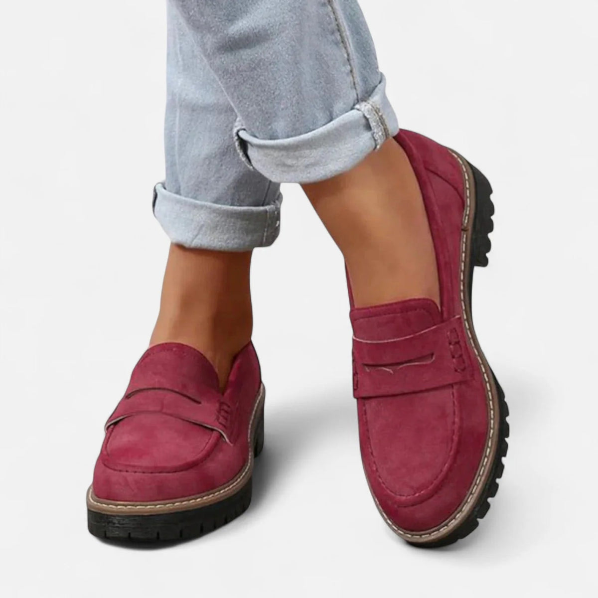 Women's Lug-Sole Penny Loafers - Jutta