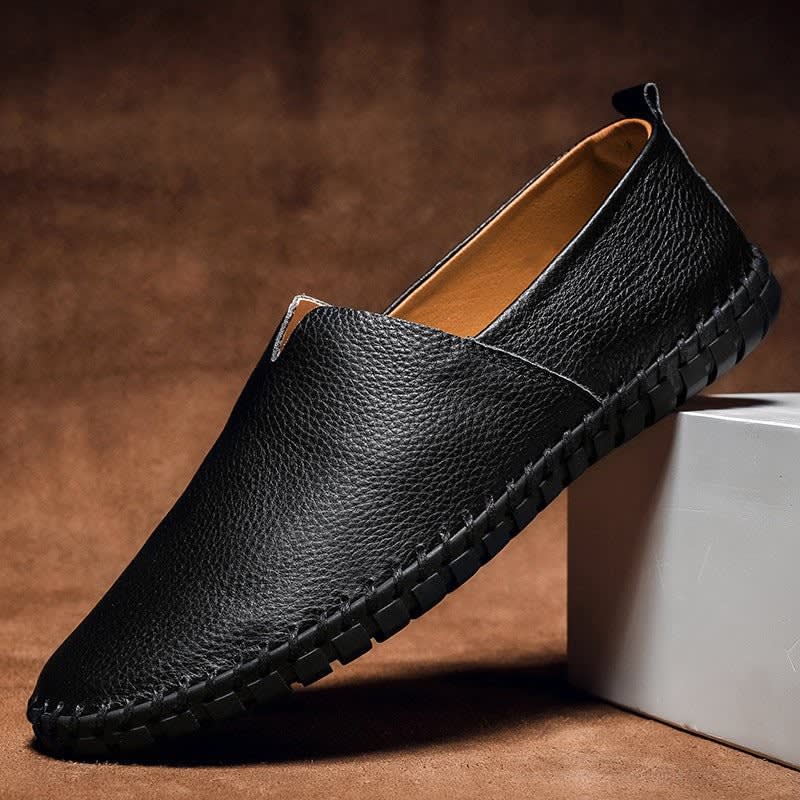 Men's Leather Slip-On Loafers - Abraham