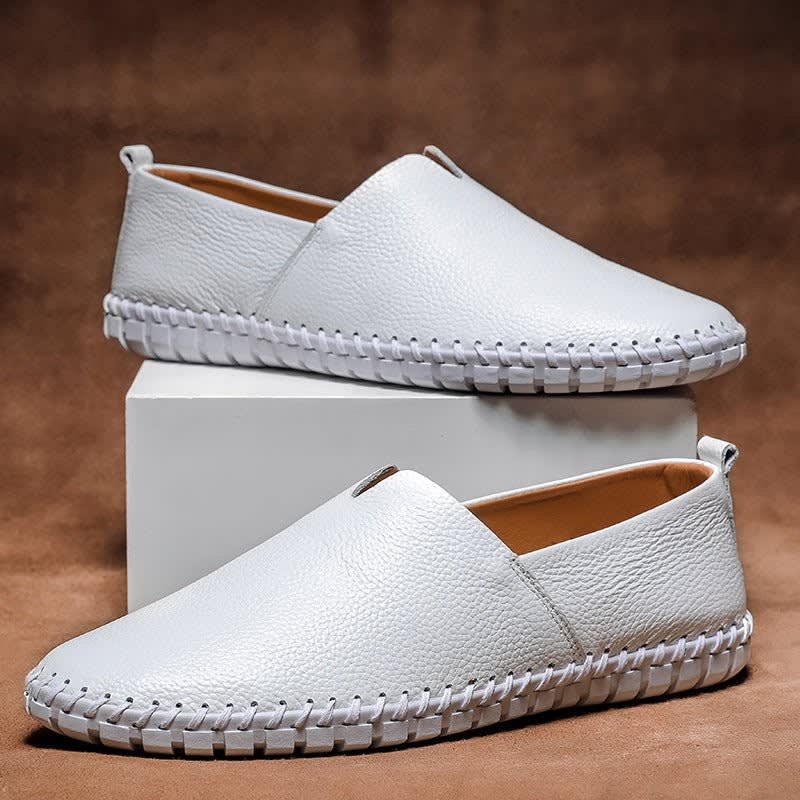 Men's Leather Slip-On Loafers - Abraham