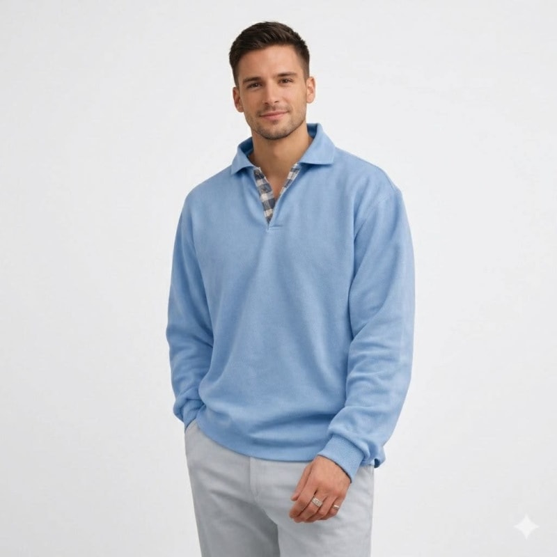 Men's Long-Sleeve Knit Polo Shirt - Ives