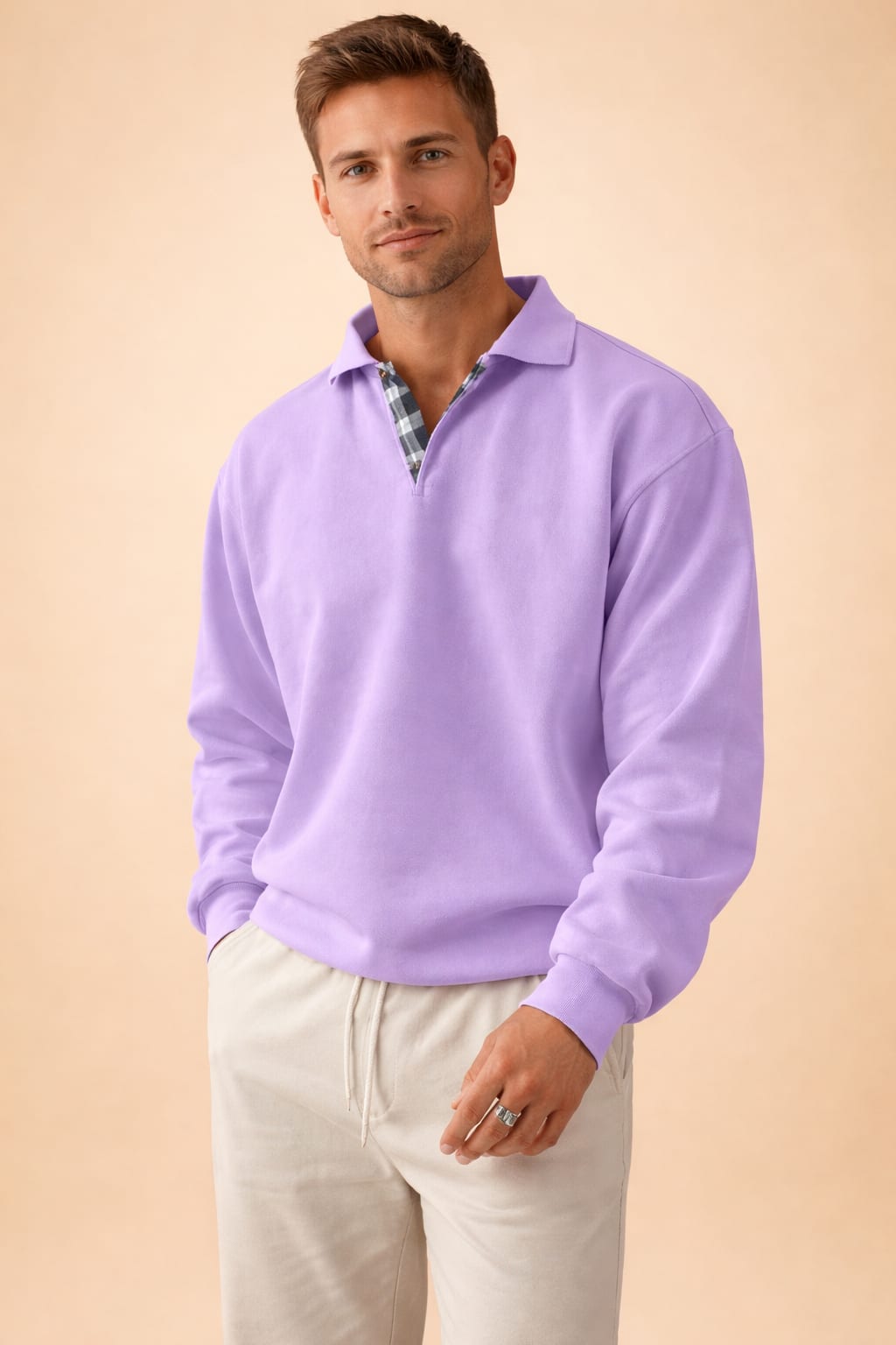 Men's Long-Sleeve Knit Polo Shirt - Ives