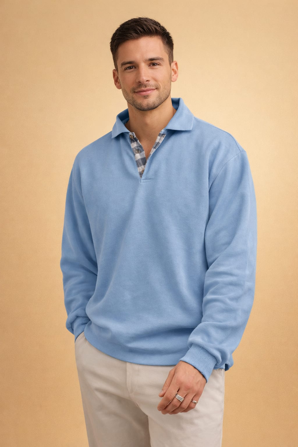 Men's Long-Sleeve Knit Polo Shirt - Ives