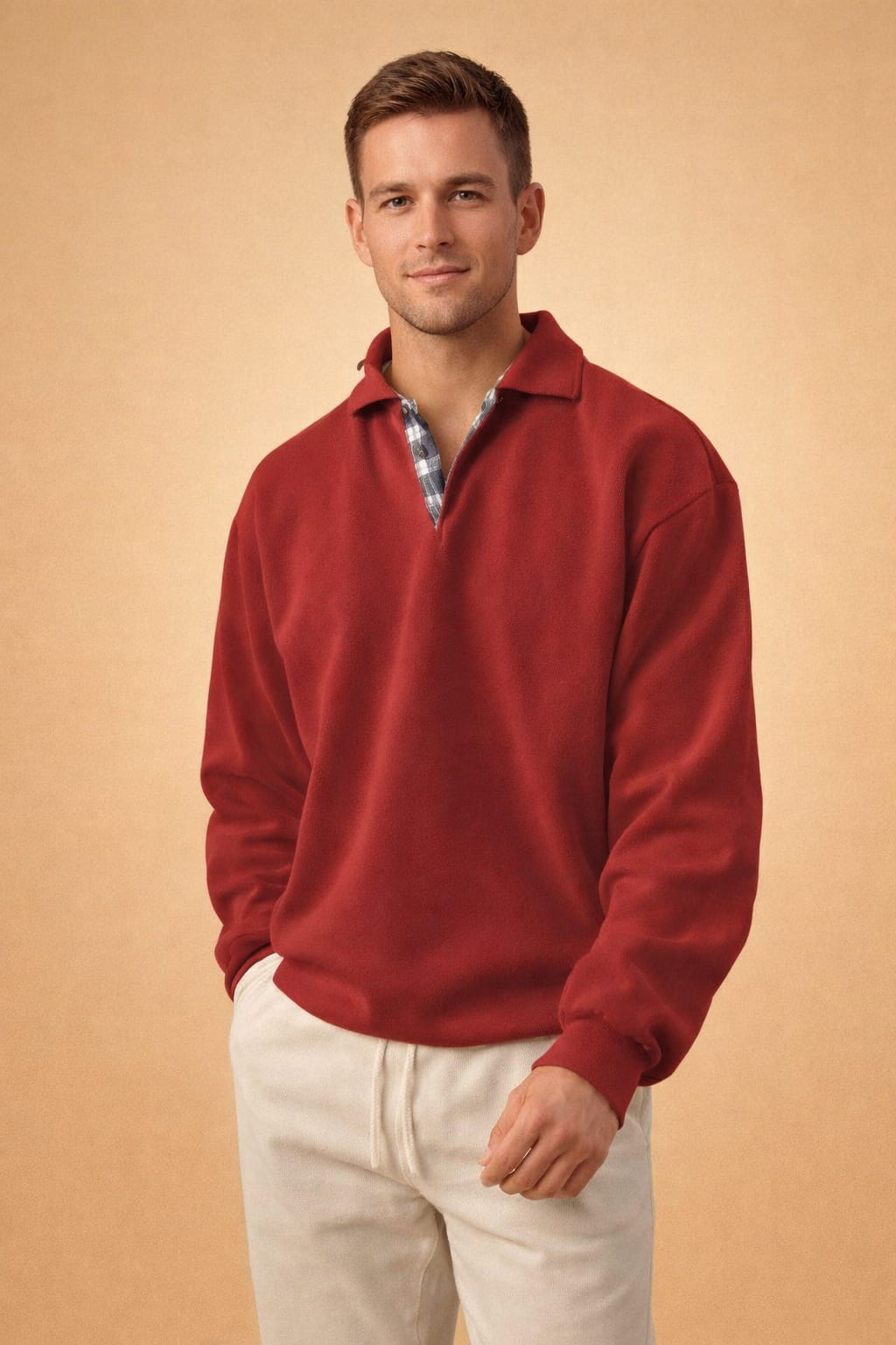 Men's Long-Sleeve Knit Polo Shirt - Ives
