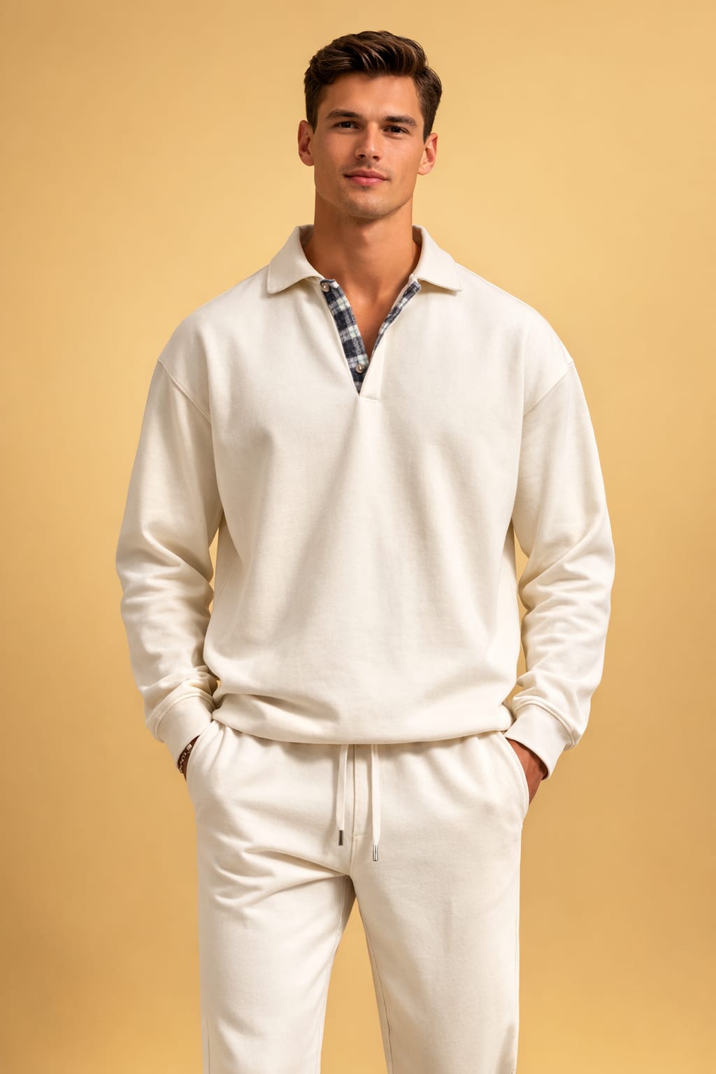 Men's Long-Sleeve Knit Polo Shirt - Ives